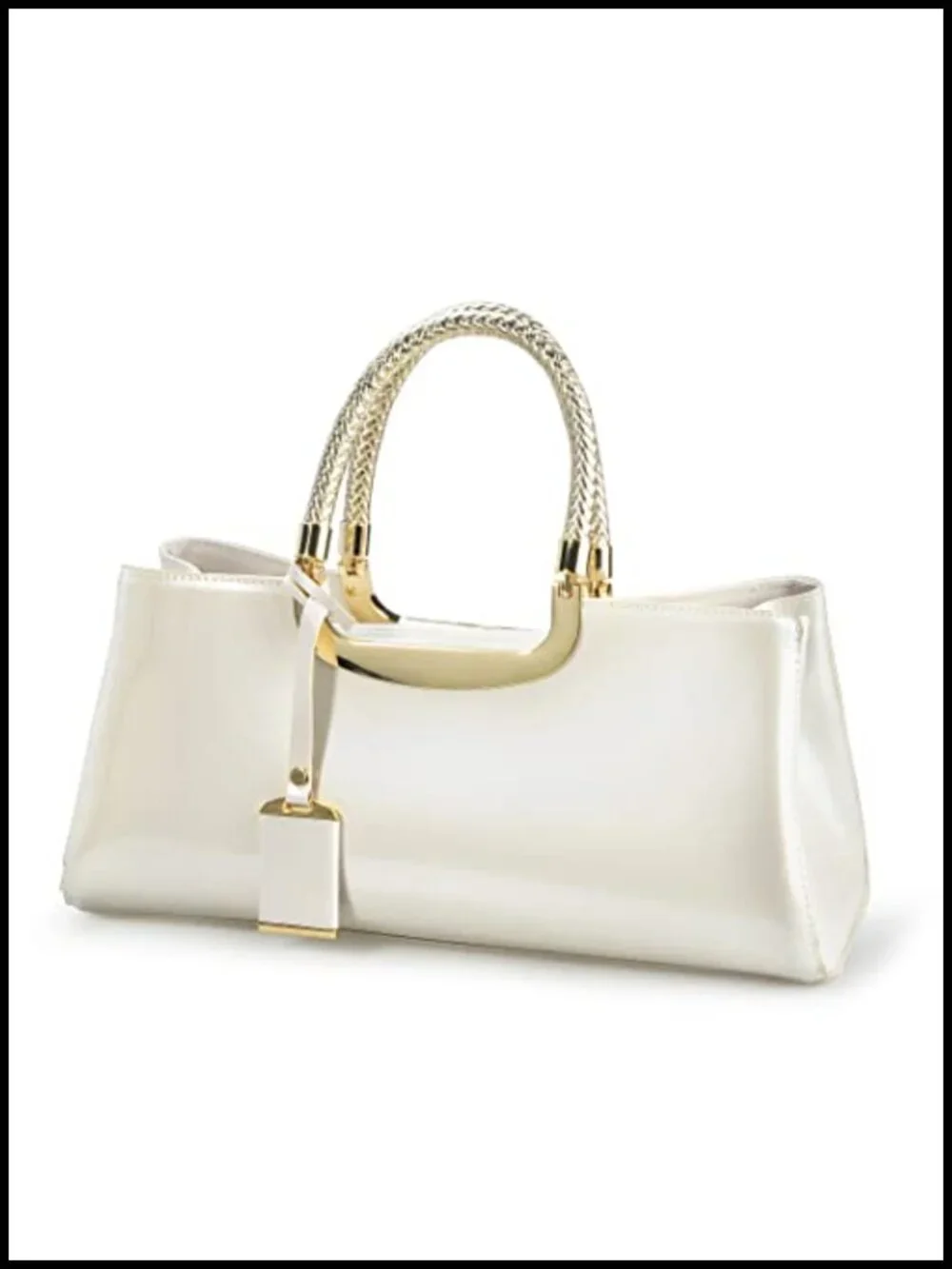 Structured PU Leather Shoulder Handbag with Top Zipper, Removable Strap, Satchel